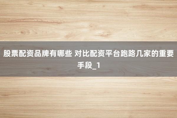 股票配资品牌有哪些 对比配资平台跑路几家的重要手段_1